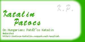 katalin patocs business card